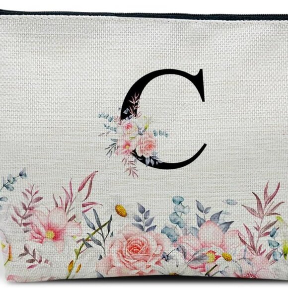 Letter Makeup Bag A-Z Personalized Makeup Bag with Initials Birthday Gifts for W - Picture 1 of 5
